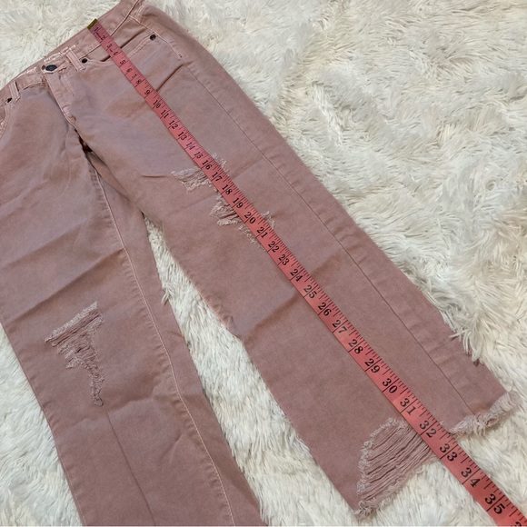 Pink Jeans Distressed Boyfriend Crop Size 2 26 Regular - Picture 6 of 8